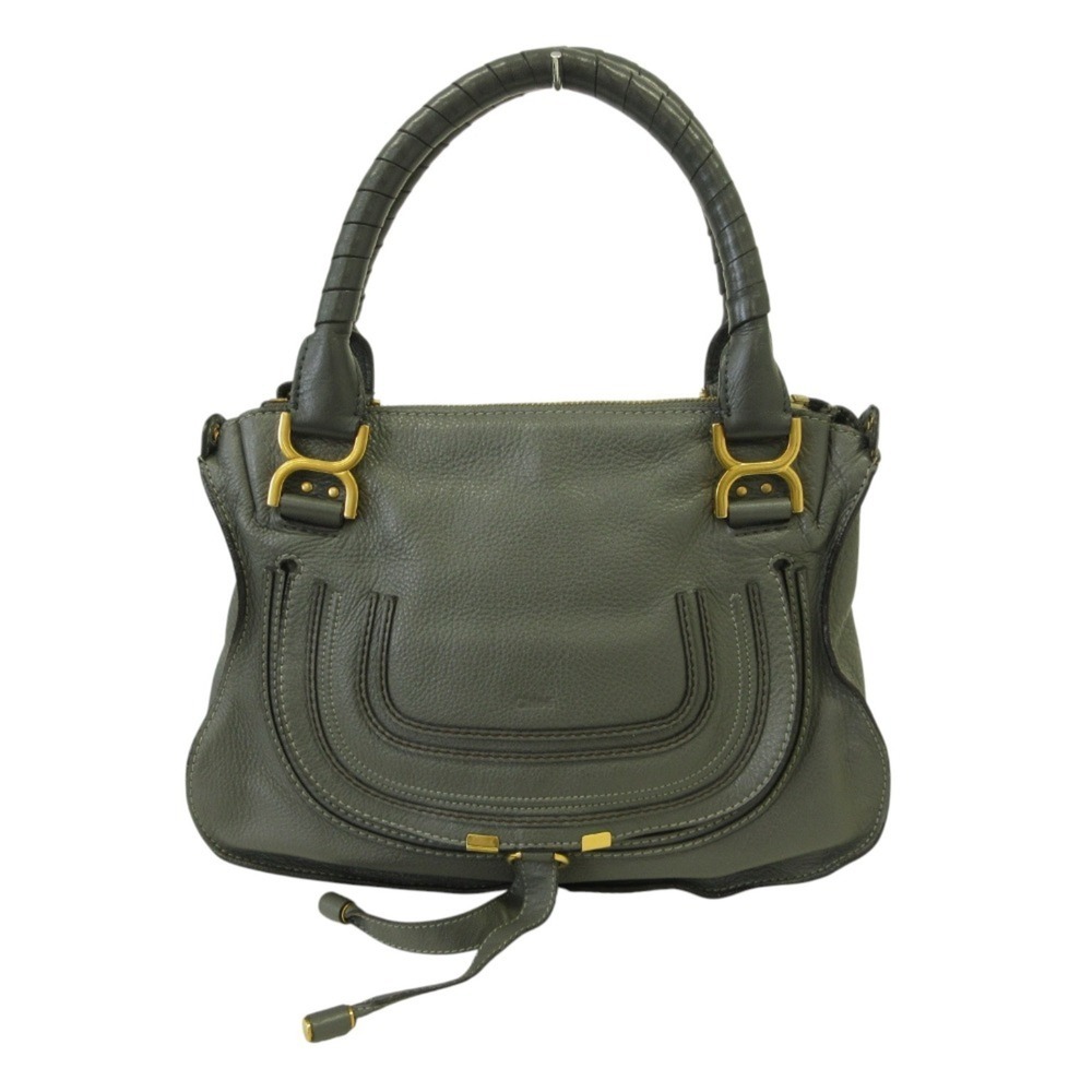 Chloé Chloe Marcie Leather 2-Way Handbag/Shoulder Bag, Gray, Women's